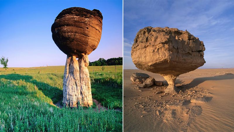 Tourists marvel at the strangest peaks in the world