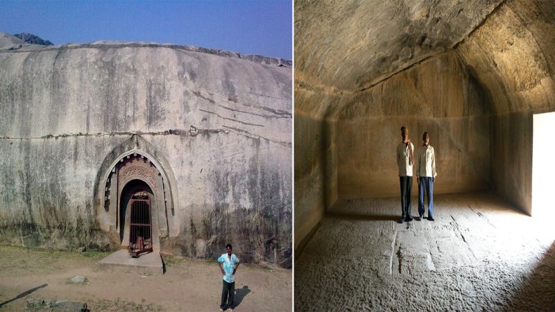 This nearly 2000 year old cave in India was carved from a giant rock