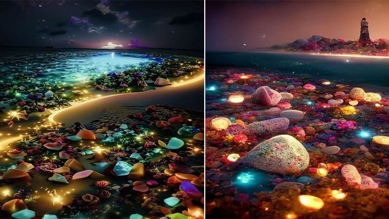 The Enchanting Beachscape: A Kaleidoscope of Colorful and Beautiful Stones