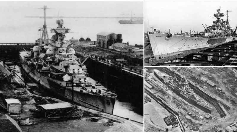 The German Heavy Cruiser Admiral Hipper Docked in Brest, 1941