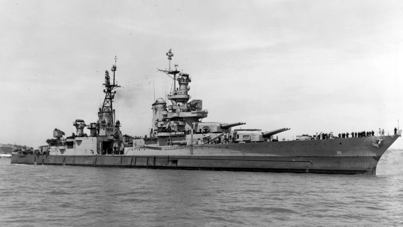 USS Indianapolis (CA-35) off Mare Island on July 10, 1945